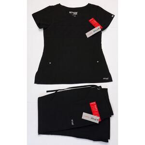 Grey’s Anatomy Barco Signature Scrub Set Black M Stretch NWT